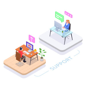 call center helpdesk isometric concept